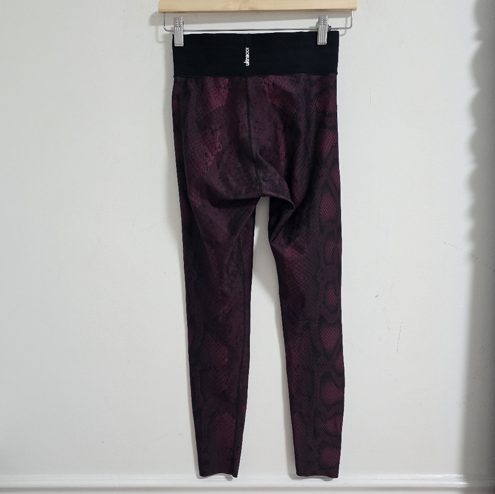 Ultracor burgundy snakeskin printed high waist leggings - Picture 10 of 11